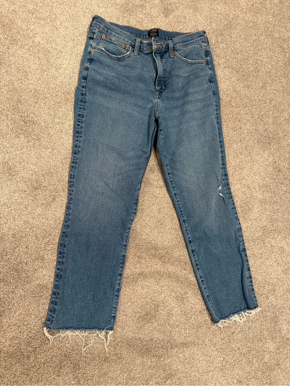 J. Crew Classic Blue Cropped Essential Straight High-Rise Jeans